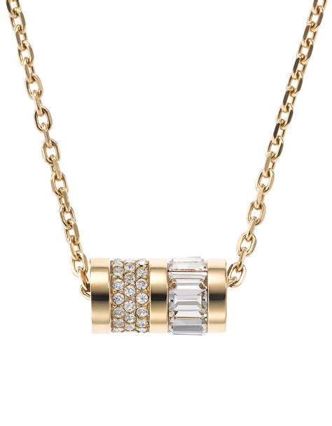 michael kors brilliance barrel necklace|michael kors rose gold necklace.